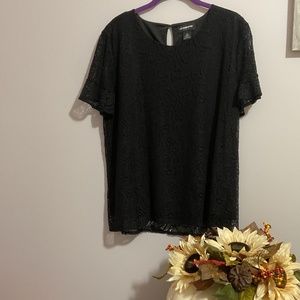Liz Claiborne Black Lace Blouse X-Large